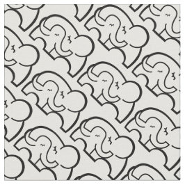 グラフィック象のハグモノパターン ファブリック