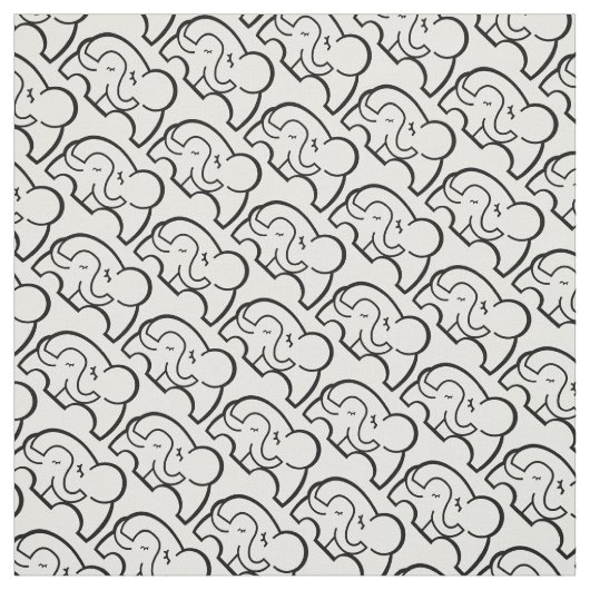 グラフィック象のハグモノパターン ファブリック (見本)