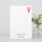 グラフィック赤ロブスター- パーソナライズされた 便箋 (スタンド正面)