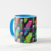 グラフィック間抜けアートキャッツカラフルギフトコーヒー マグカップ (正面左)