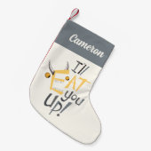グラフィック食べスアップ |名前の追加 スモールクリスマスストッキング (正面 (吊り時))