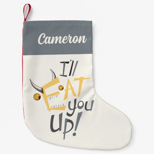 グラフィック食べスアップ |名前の追加 スモールクリスマスストッキング (正面)