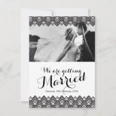 グラフィック黒の幾何学的な写真結婚式招待状 招待状 (正面)