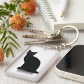 グラフィック黒猫 キーホルダー (正面右)
