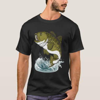 グラフィック365バスフィッシュ魚釣り Tシャツ