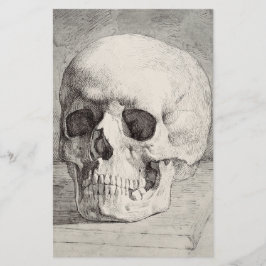 グラフィック・スカル・アート：ミニマルで大胆なインク・デザイン 便箋