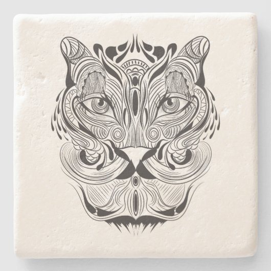 グラフィック・タイガー ストーンコースター (正面)