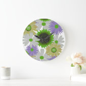 グラフィック・デザインによっては柱時計が開花します ラージ壁時計 (ホーム)