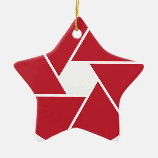 グラフィック・デザインを開けるレンズ セラミックオーナメント (正面)