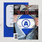 グラフィック·ノベル·バー·（ユダヤ教の）バル・ミツバーウィズ·ベット·ヘイ 招待状 (正面/裏面)