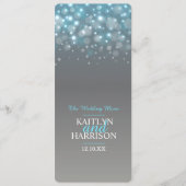 グラフィック バブル グレー ブルー ウェディング ディナー メニュー (正面)