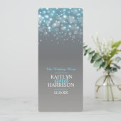 グラフィック バブル グレー ブルー ウェディング ディナー メニュー (スタンド正面)