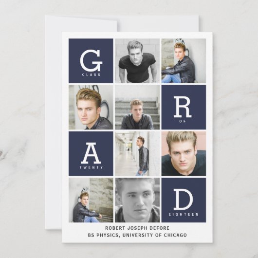 グラフィック ボックス 卒業 招待状 (正面)