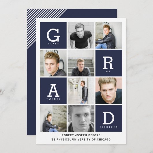 グラフィック ボックス 卒業 招待状 (正面/裏面)