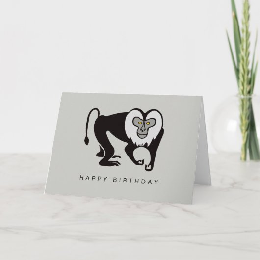 グラフィック – MACAQUE – サル – 霊長類 – 野生生物 カード (正面)