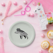 グラフィック – WARTY PIG – ワルトグ – 野生生物 – 自然 ペーパープレート (パーティー)