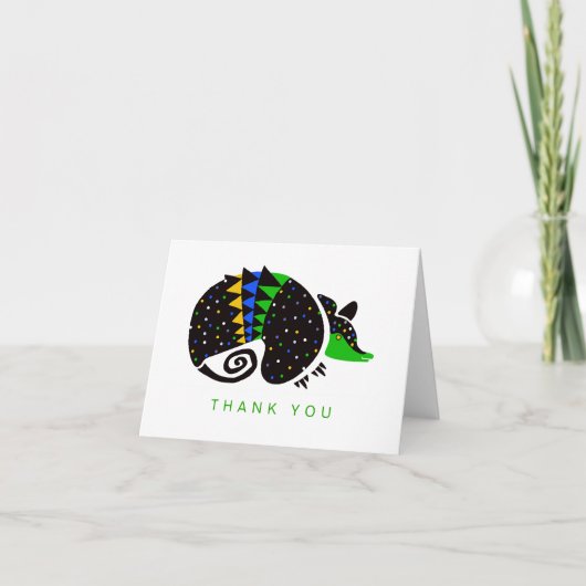 グラフィックARMADILLO -ハッピーバースデー – 動物 サンキューカード (正面)