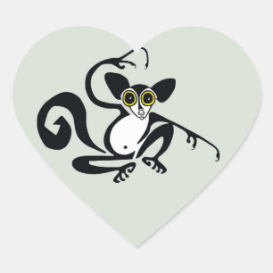 グラフィックI love AYE-AYES - Primate - lemur ハートシール