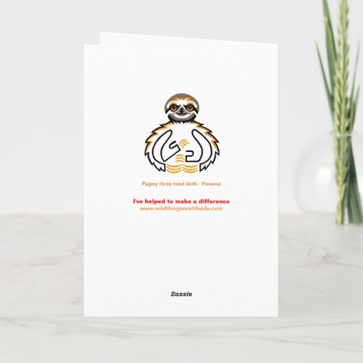 グラフィックSLOTH – 野生動物 – 自然 カード (裏面)