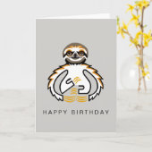 グラフィックSLOTH – 野生動物 – 自然 カード (黄色い花)