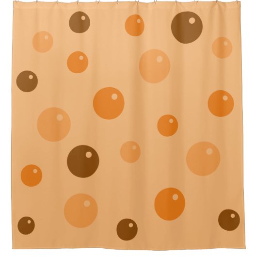 グラフィックSOAP任意の色のオレンジ色の泡 シャワーカーテン (正面)