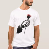 グラフィックT型 – rを保持するスケルトンのおもしろいデザイン Tシャツ (正面)