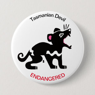 グラフィックTASMANIAN DEVIL – 絶滅危惧動物 – 自然 缶バッジ