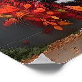 グラフィッティアート紅葉ライオンプリント ポスター (角)