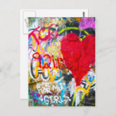 グラフィッティロックハート ポストカード (正面/裏面)