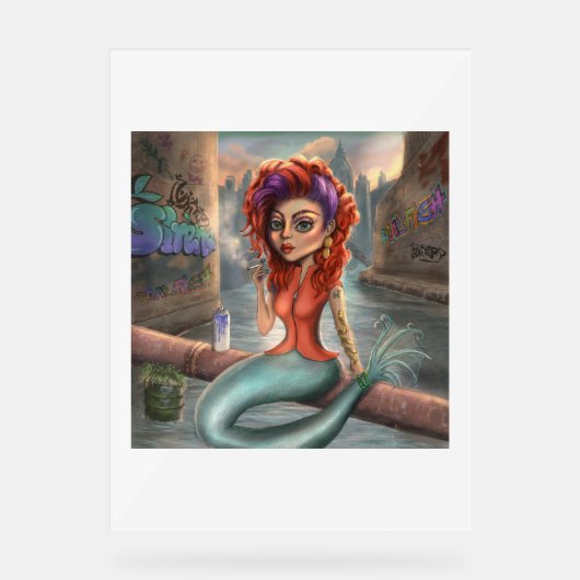 グラフィッティ・マーメイド アクリルサイン (正面)