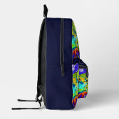 グラフィッティYesピンクパープルグリーンバックパック プリントバックパック (左)