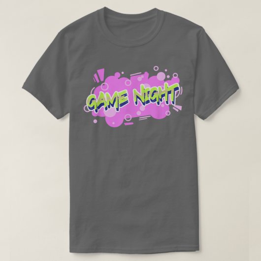グラフィティおもしろいゲームナイト Tシャツ (デザイン正面)