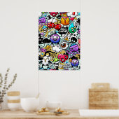 グラフィティおもしろい ポスター (キッチン)