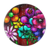 グラフィティお洒落スタイルフローラフラワーラディバグ カッティングボード (正面)