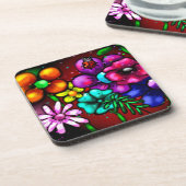 グラフィティお洒落スタイルフローラフラワーラディバグ コースター (左側)