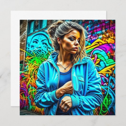 グラフィティかわいらしアーバン通りアートガール (正面/裏面)