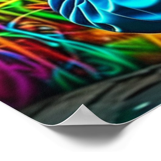 グラフィティかわいらしアーバン通りアートガール ポスター (角)