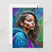 グラフィティかわいらし通りアーカラフルトウーマン空白の ポストカード (正面/裏面)