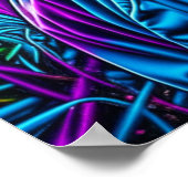 グラフィティかわいらし通りアートカラフルウーマン ポスター (角)