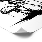 グラフィティきのこの絵 線画きのこ、 ポスター (角)