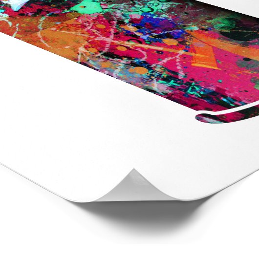 グラフィティと絵を描(ばちゃばちゃ)跳ねるスプレー缶 ポスター (角)