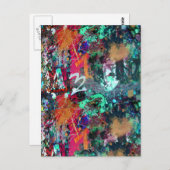 グラフィティと絵を描（ばちゃばちゃ）跳ねる ポストカード (正面/裏面)