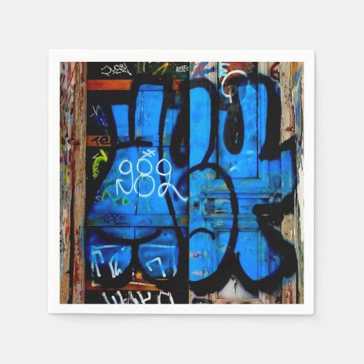 グラフィティのナプキン。 スタンダードカクテルナプキン (正面)