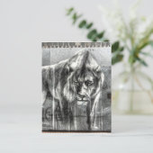 グラフィティのライオン、ロンドン・ショアディッチ ポストカード (スタンド正面)