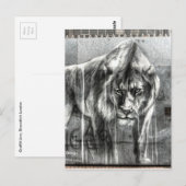 グラフィティのライオン、ロンドン・ショアディッチ ポストカード (正面/裏面)