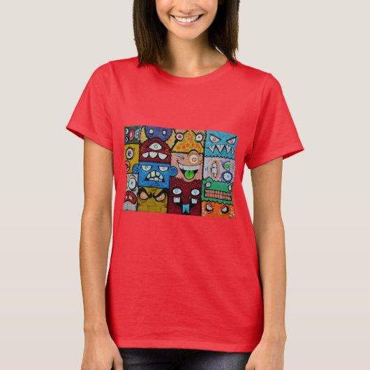 グラフィティの多くの顔 Tシャツ (正面)