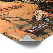 グラフィティの未来的な戦士のマスク抽象芸術グリッド ポスター (角)