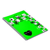 グラフィティの花とチェックのノート ノートブック (右側)