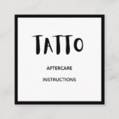 グラフィティはっきりしたパターンのタトゥーアフターケアの指示 スクエア名刺 (正面)