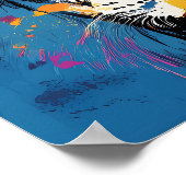 グラフィティはっきりしたライオンポートレートとアーバン鮮やかバン ポスター (角)